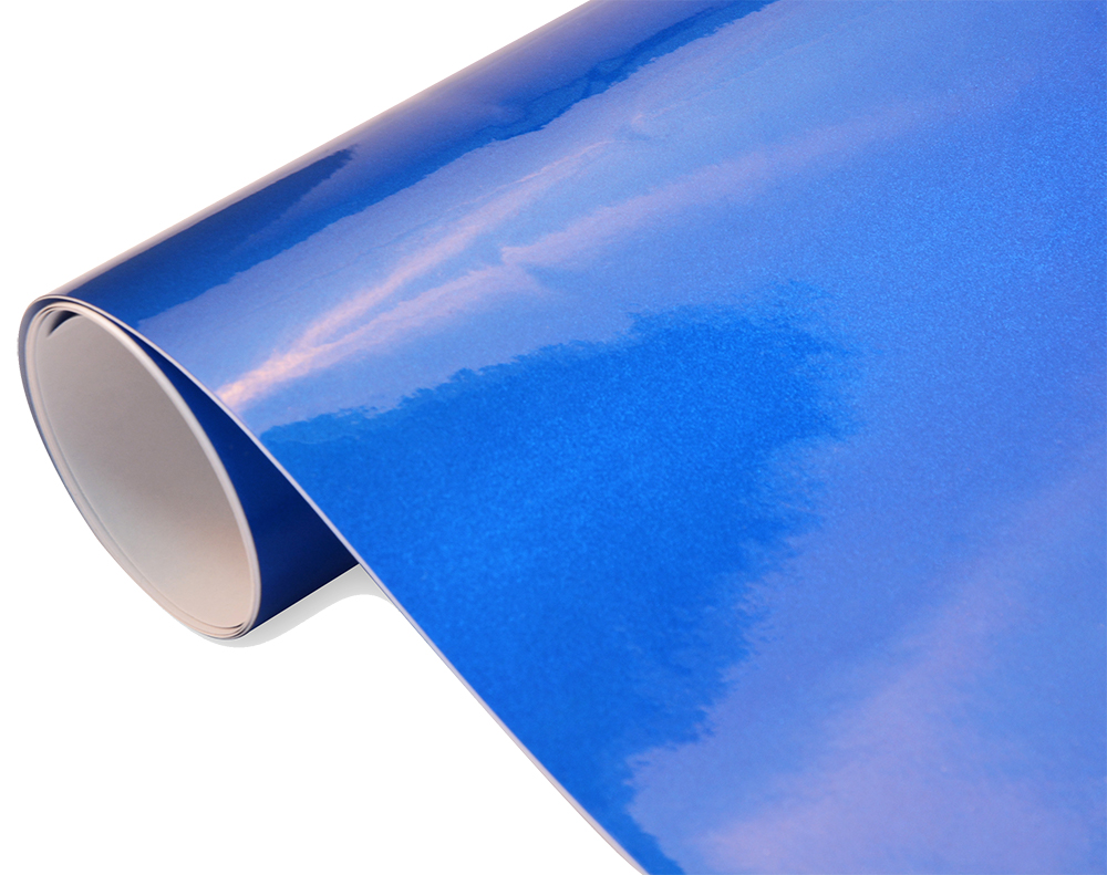 Auto-Spiegelfolie, blau, 30,5 x 152,4 cm, Chrom-Folie, Vinyl